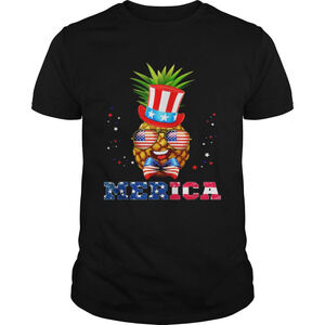 American Flag Merica Patriotic Pineapple 4Th Of July Shirt